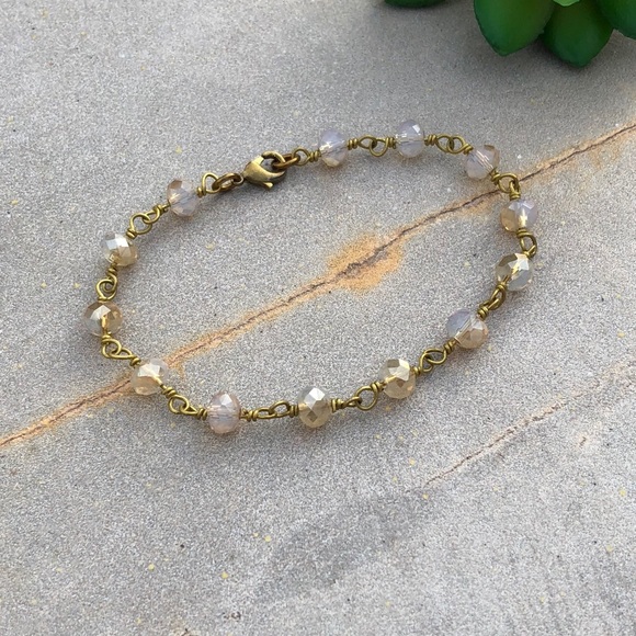 Estrella & Luna Opalite Rosary Chain Dainty Bracelet - Picture 6 of 8